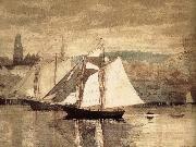 Winslow Homer Glastre Bay Yacht painting